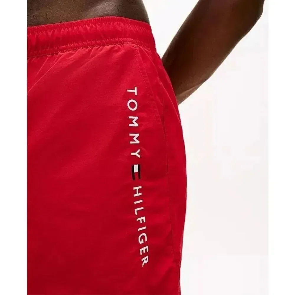 Tommy Hilfiger Red Logo Brief Lined Swim Trunks NWT